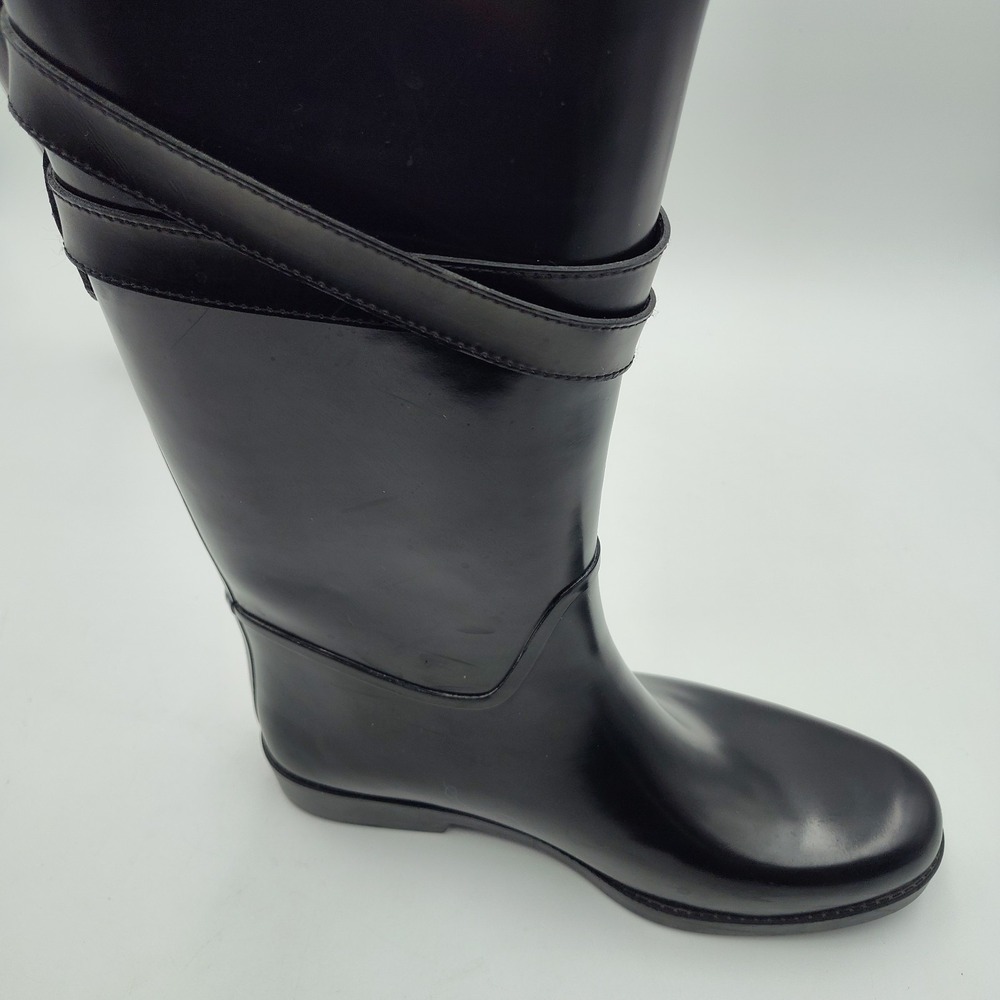 COACH Rain Boots Tall Women Shoes Black Size 10B 40 260(1.5) SEE BCL.0ME-00 - Picture 8 of 16